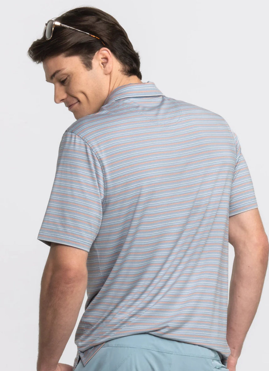 Southern Shirt Sawgrass Stripe Polo Blue