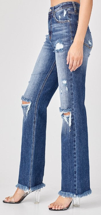 Risen High Rise Straight Jeans
