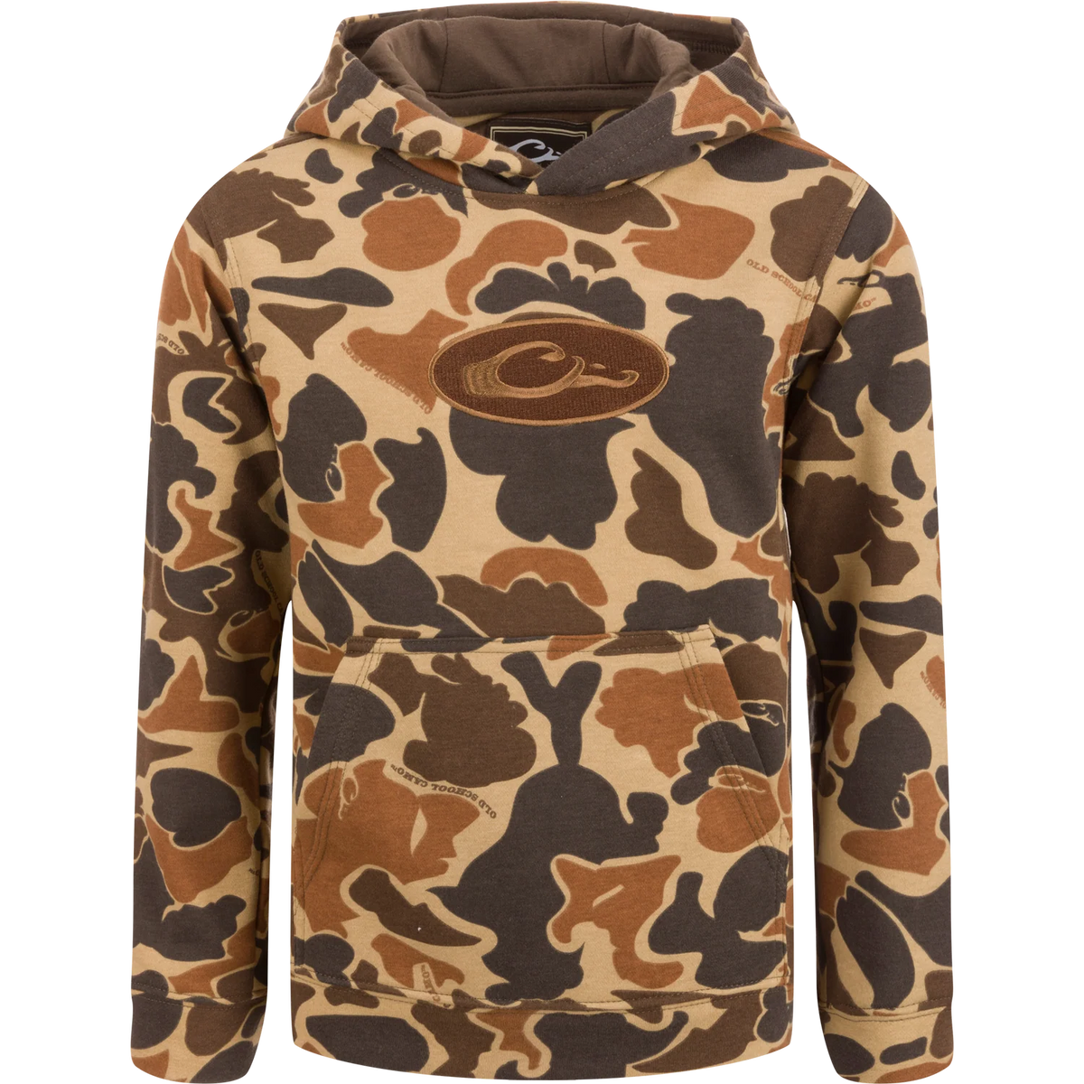 Drake Youth Hoodie in Old School Camo