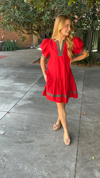 Grand Entrance Mini Dress in Red