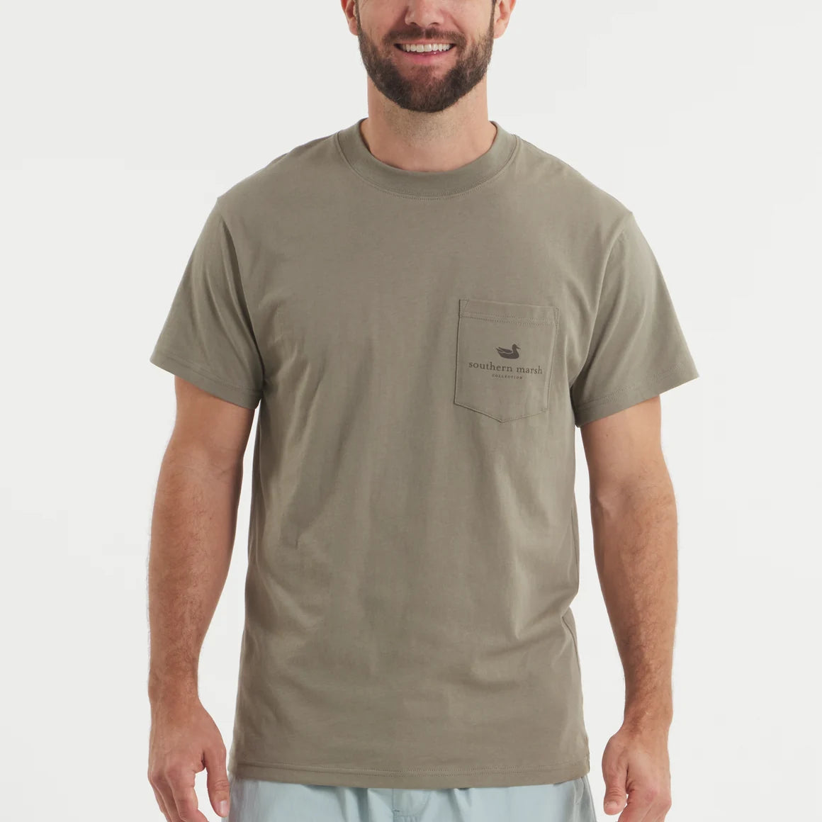 Southern Marsh Retro Camo Tee in Olive