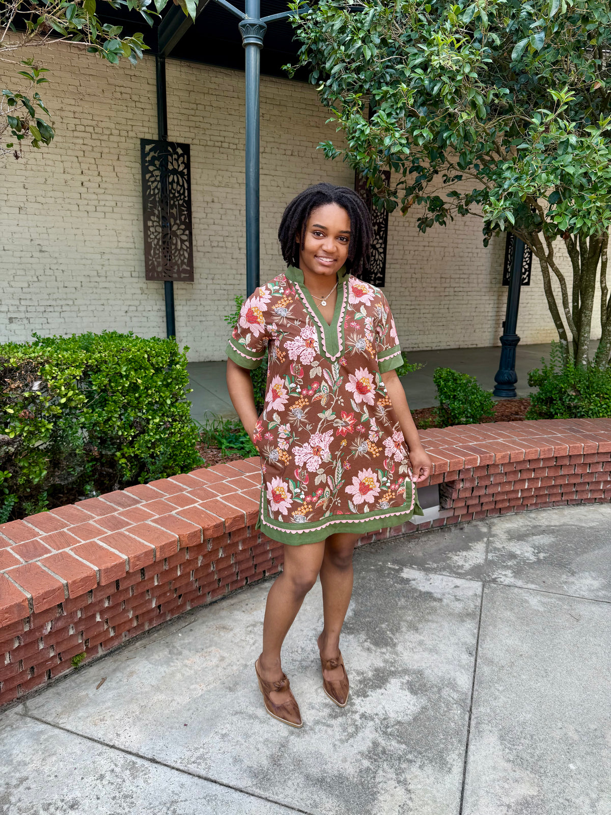 Fall Floral Mini Dress