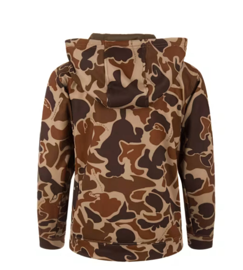 Drake Youth Hoodie in Old School Camo
