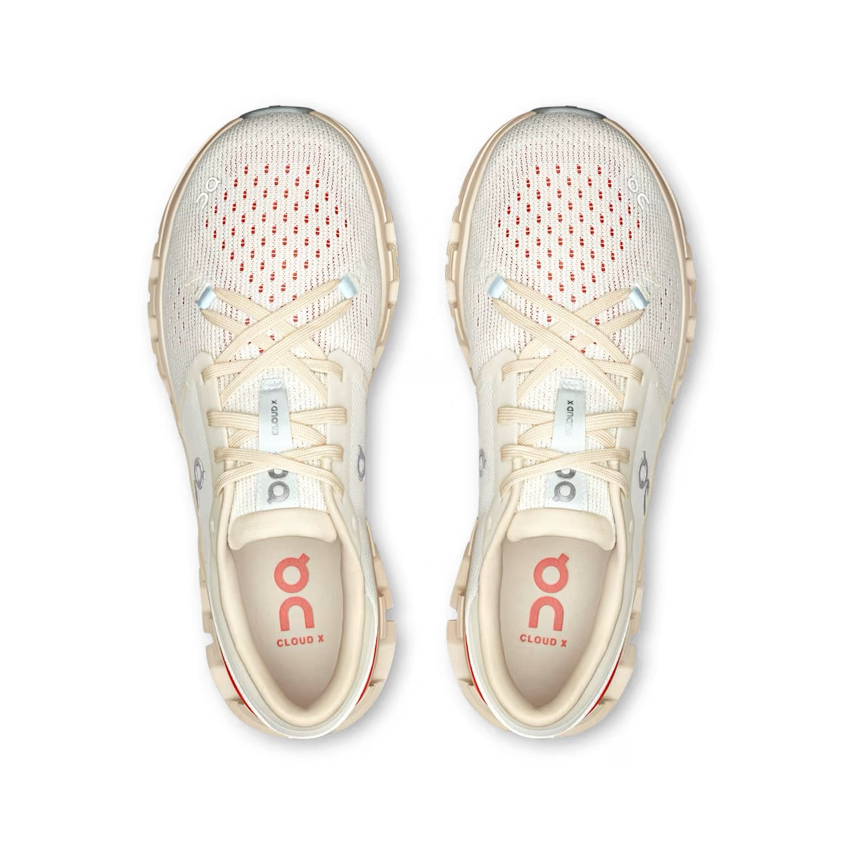 Womens On Cloud X4 in Ivory Salmon