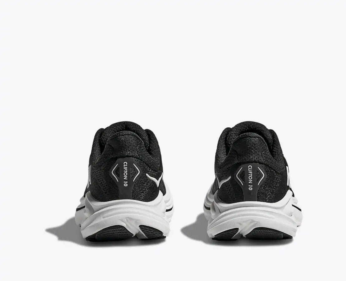 Youth Hoka Clifton 10 Black White Sizes 3.5-7