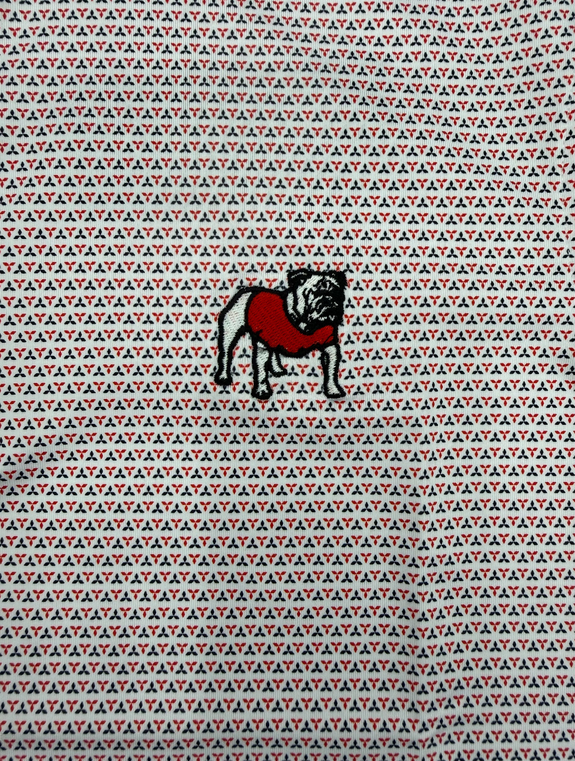 Zellner UGA Polo with Geo Print and Standing DAWG