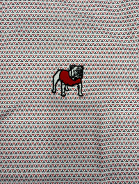 Zellner UGA Polo with Geo Print and Standing DAWG