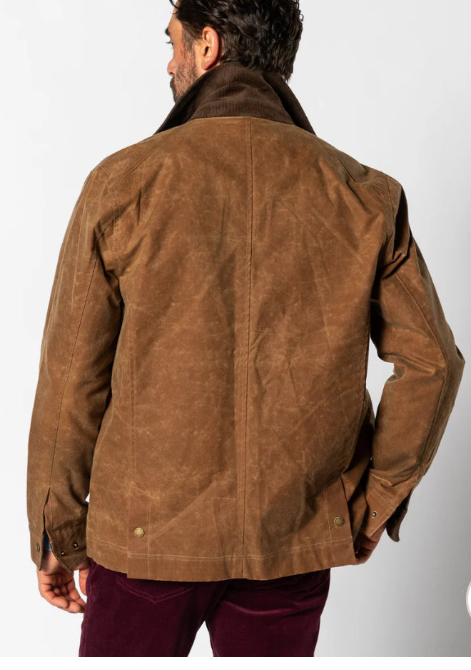 Duck Head Waxed Duck Canvas Jacket in Brown