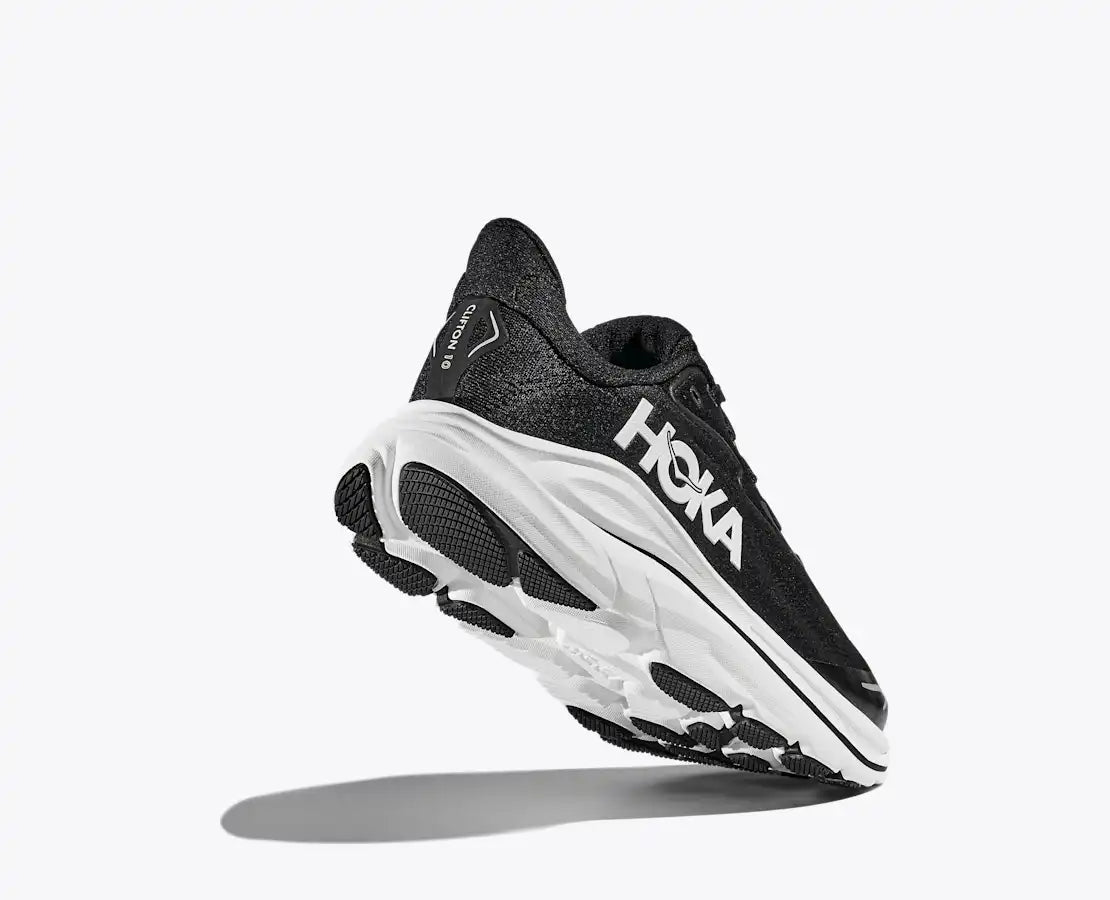 Youth Hoka Clifton 10 Black White Sizes 3.5-7