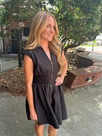 Hidden Floral  Zip Dress