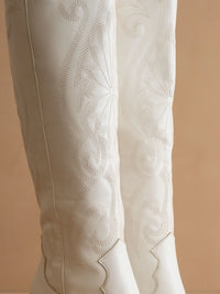 The Astrid Western Boot in White