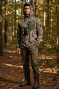 Drake Early Bird Gator Hoodie with Insect Repellant in Bottomland