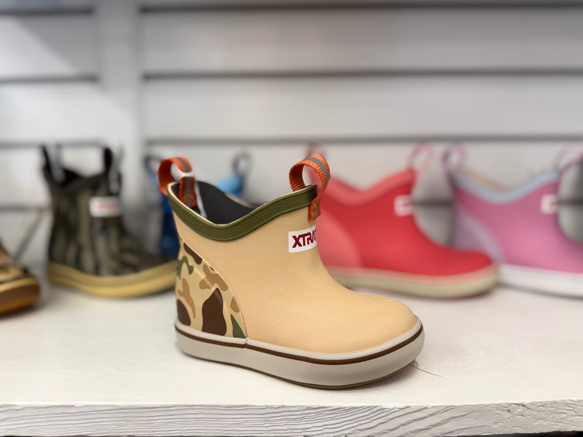 Xtratuf Kids Ankle Deck Boots in Beige Camo