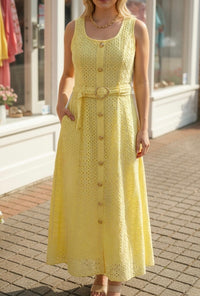 Midnight Rain Dress in Yellow