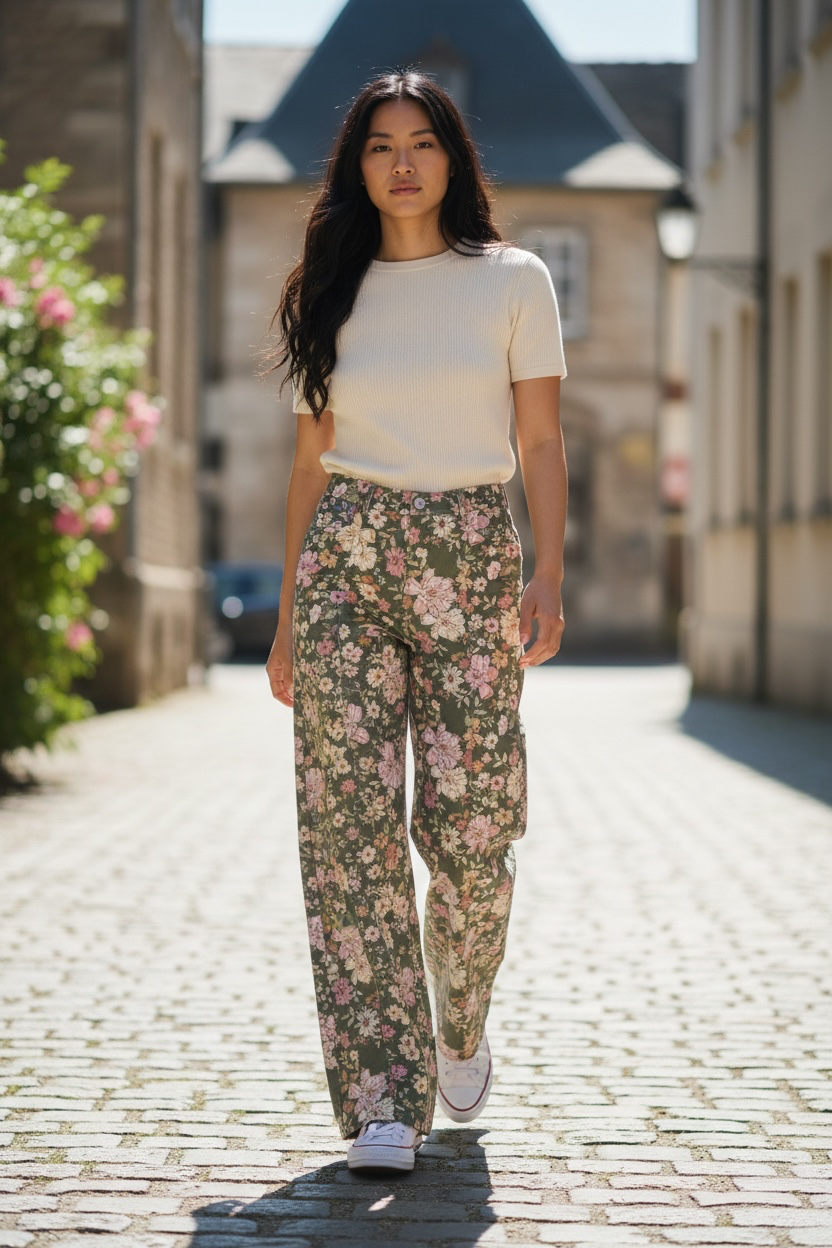 Spotty Floral Pants