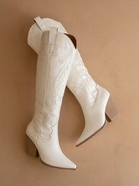 The Astrid Western Boot in White