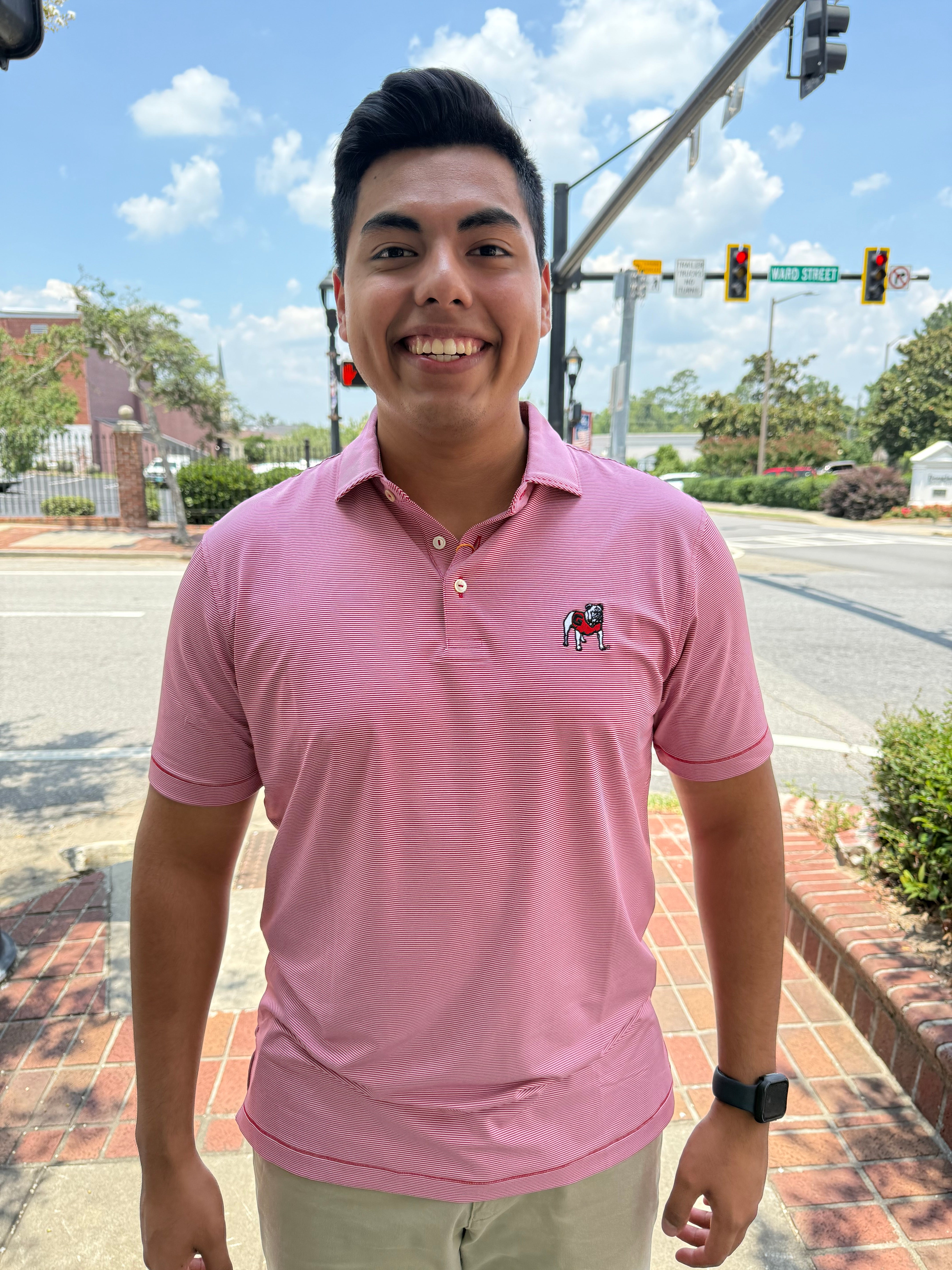 Peter Millar JUBILEE STRIPE POLO UGA – Norris Shoe Store