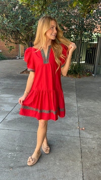 Grand Entrance Mini Dress in Red