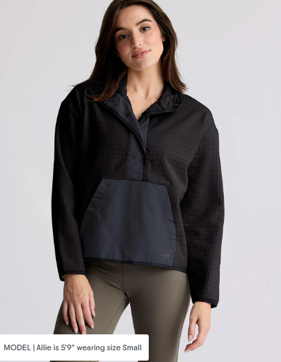 Free Fly Womens Gridback Snap Pullover Black