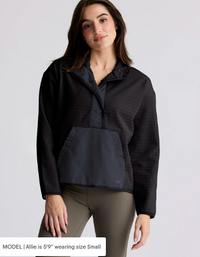 Free Fly Womens Gridback Snap Pullover Black