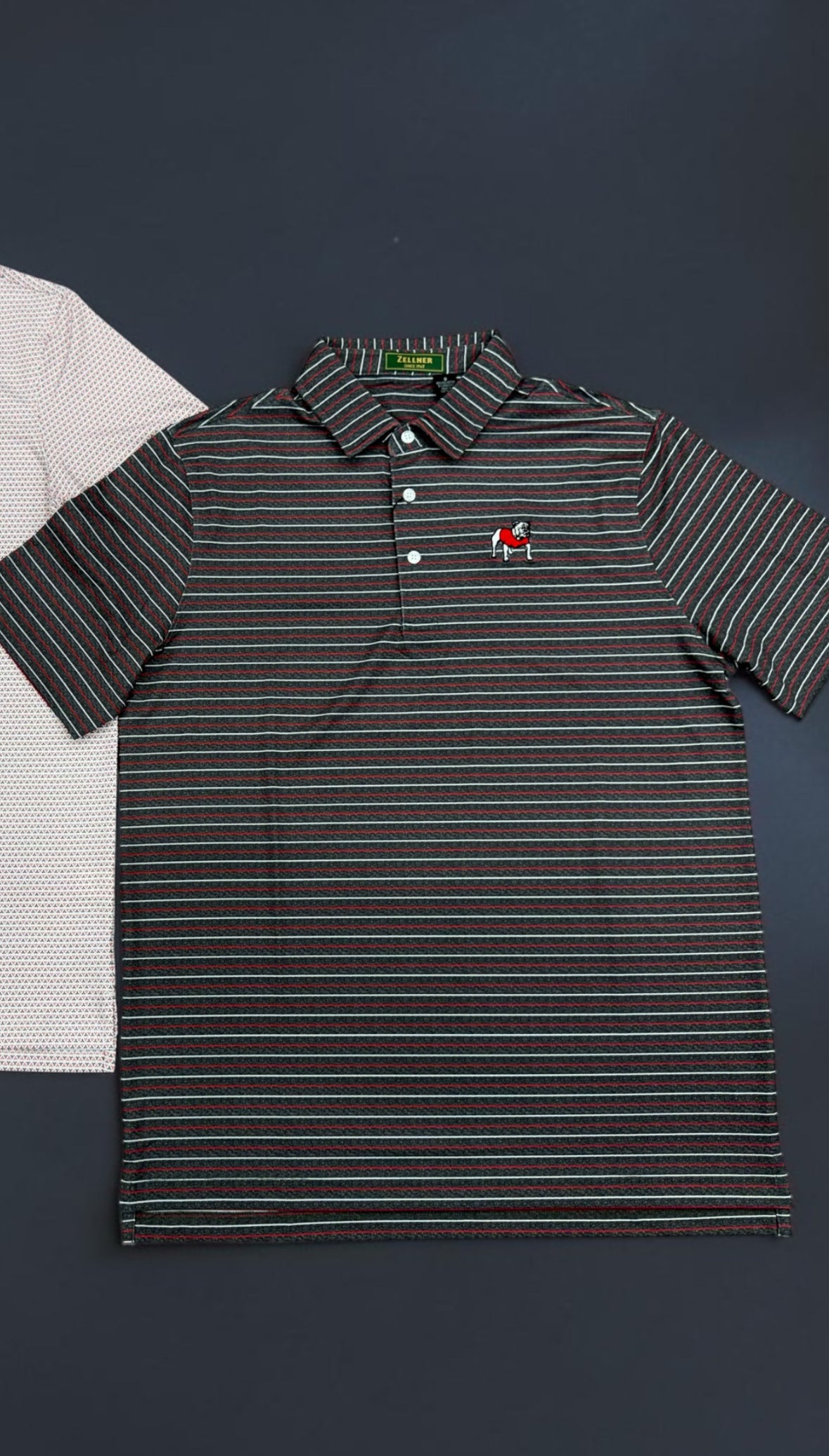 Zellner UGA Polo Black Red Strips