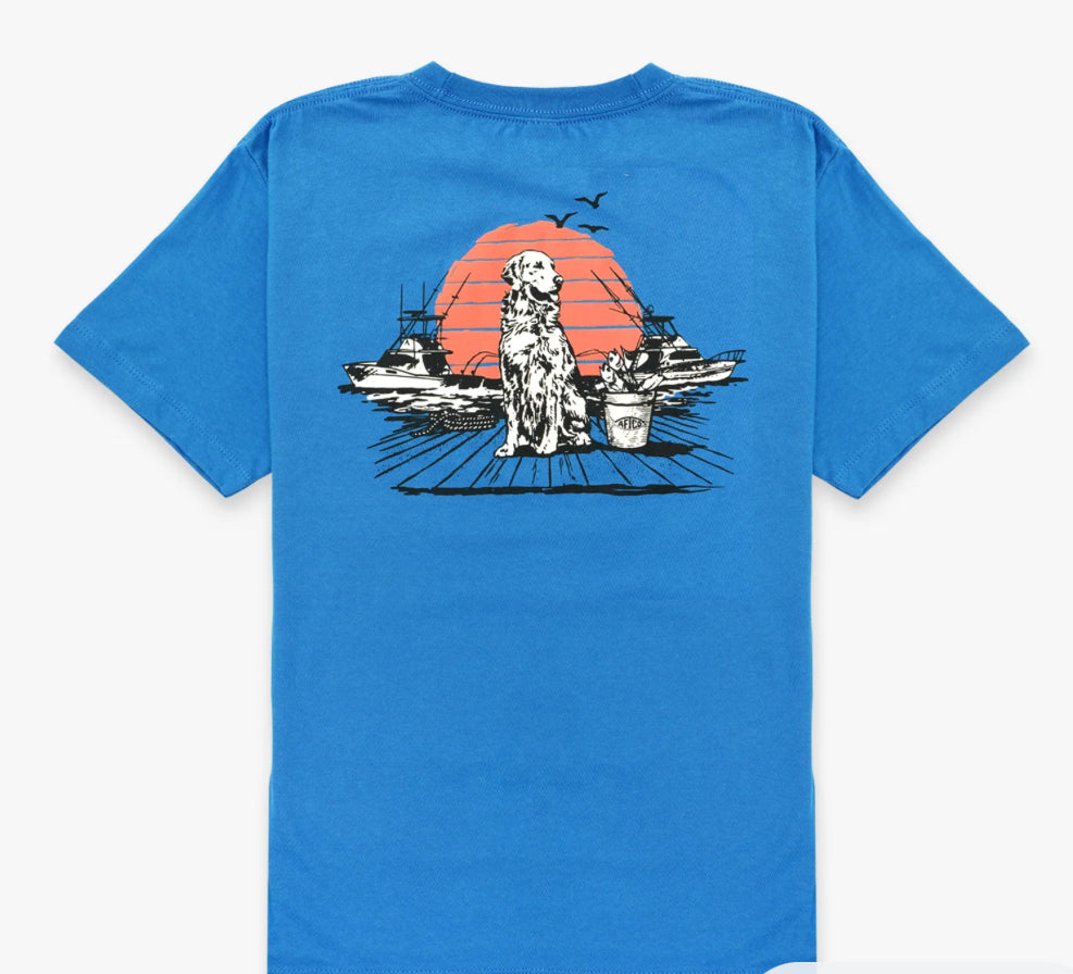 AFTCO Youth Bucket SS Tee Blue