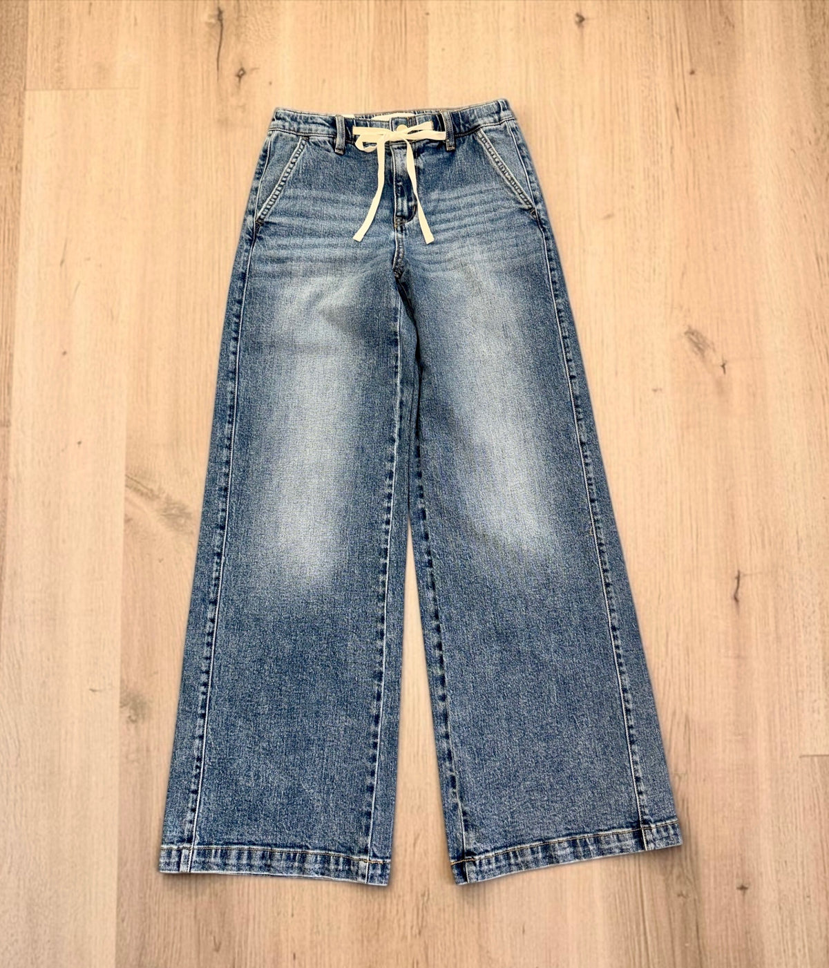 Vervet Lady Bird High Rise Waist Tie Jeans