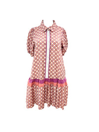 She and Sky SS Button Down Printed Dress