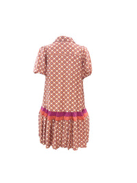 She and Sky SS Button Down Printed Dress