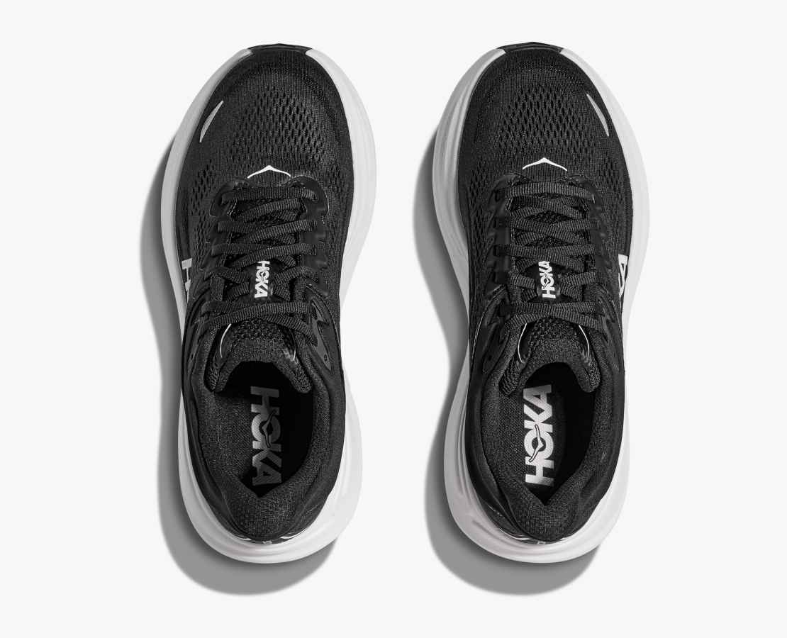 Womens Hoka Bondi 9 Black White – Norris Shoe Store