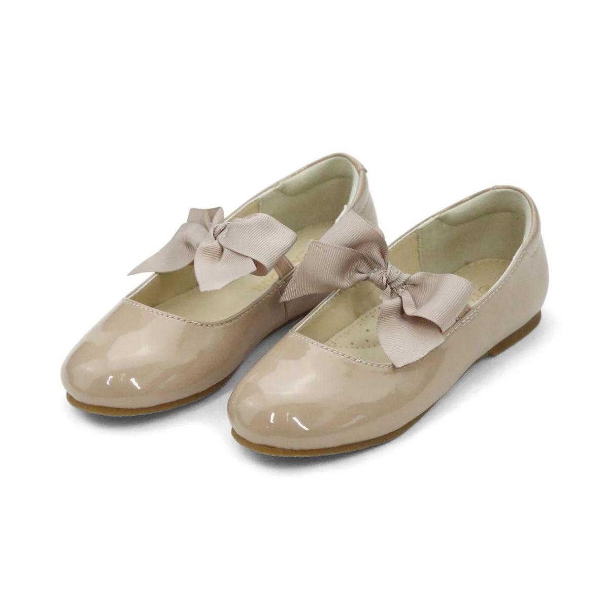 L&#39;Amour Amelia bow flat taupe pat