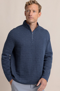 Mens Southern Tide Fairwood Reversible quarter zip Khaki
