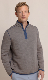 Mens Southern Tide Fairwood Reversible quarter zip Khaki
