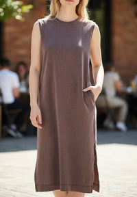 Mineral Wash Sleeveless Midi Dress