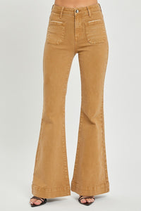 High&#45;Rise Bell Bottom Pants Mocha