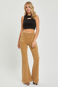 High&#45;Rise Bell Bottom Pants Mocha