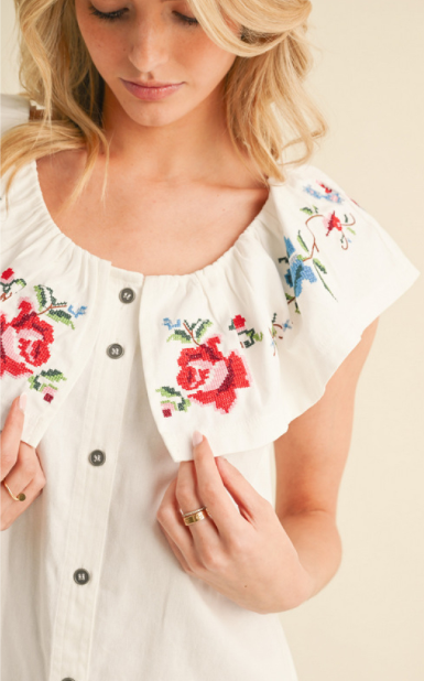 Fiesta Embroidered Mini Dress