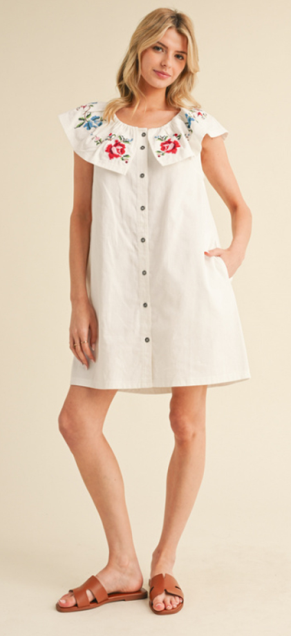 Fiesta Embroidered Mini Dress